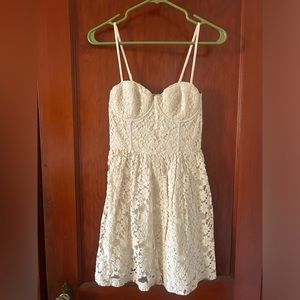 Abercrombie Ivory Corset Lace Mini Dress